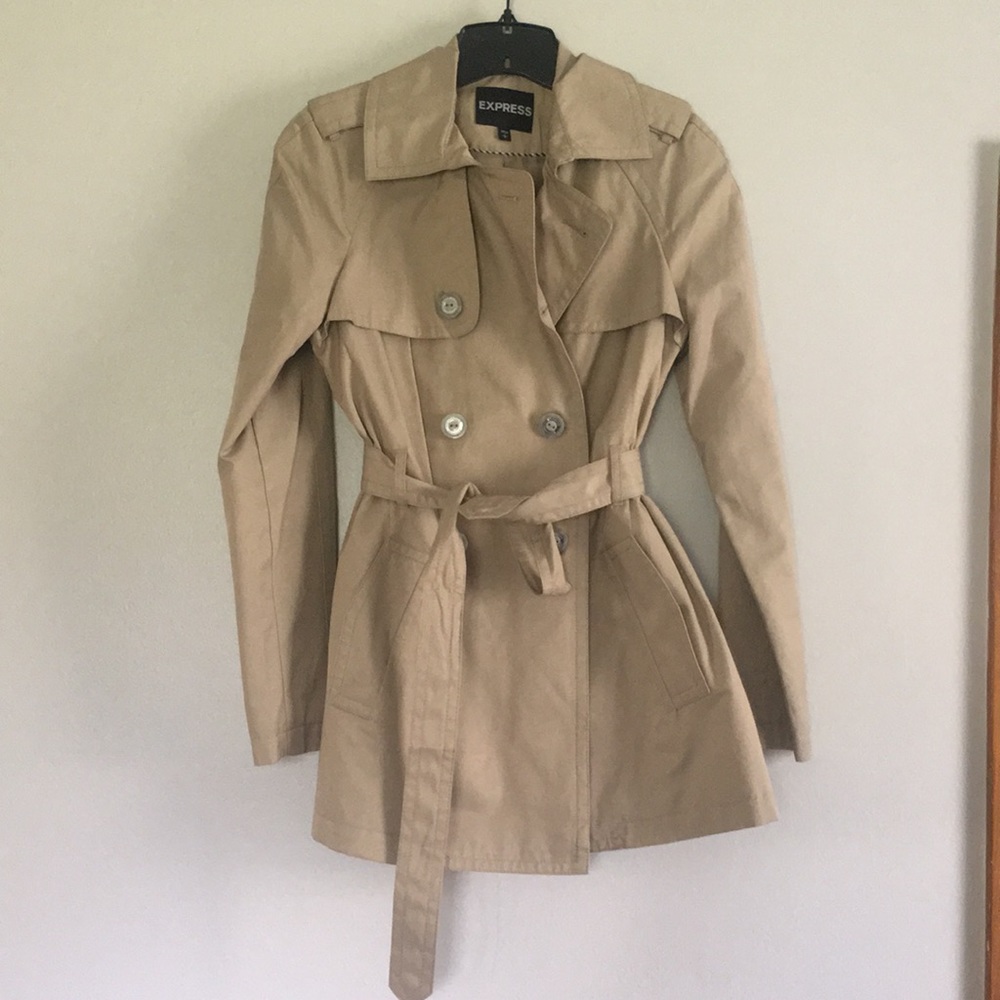 Tan express trench coat size s